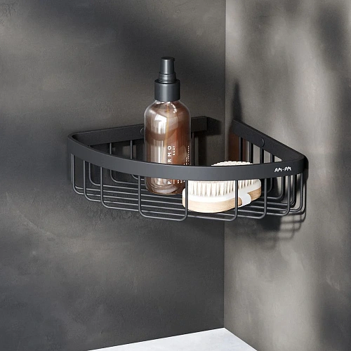 Полка AM.PM Sense L A7452122 угловая, черный Полка AM.PM Sense L A7452122 угловая, черный