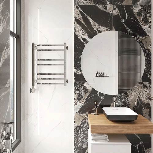 Полотенцесушитель электрический EWRIKA Кассандра Pg 60x50 L, хром 510539 Полотенцесушитель электрический EWRIKA Кассандра Pg 60x50 L, хром 510539