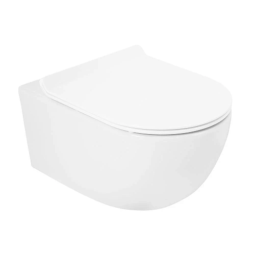 Унитаз подвесной CEZARES MOLVENO CZR-2468-TH-R/CZR-2011-SC безободковый с сиденьем Унитаз подвесной CEZARES MOLVENO CZR-2468-TH-R/CZR-2011-SC безободковый с сиденьем