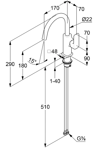 Смеситель для раковины Kludi RENON 420283975 черный матовый Смеситель для раковины Kludi RENON 420283975 черный матовый