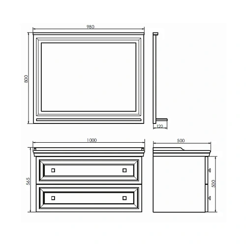 Зеркало Comforty Феррара-100 00004147993 белый Зеркало Comforty Феррара-100 00004147993 белый
