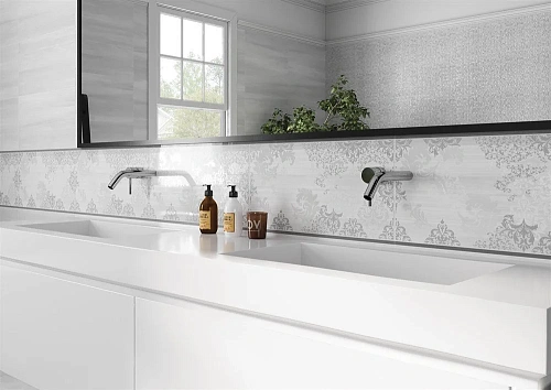 Вставка Cersanit Grey Shades узор белый 29,8x59,8 GS2L051 Вставка Cersanit Grey Shades узор белый 29,8x59,8 GS2L051