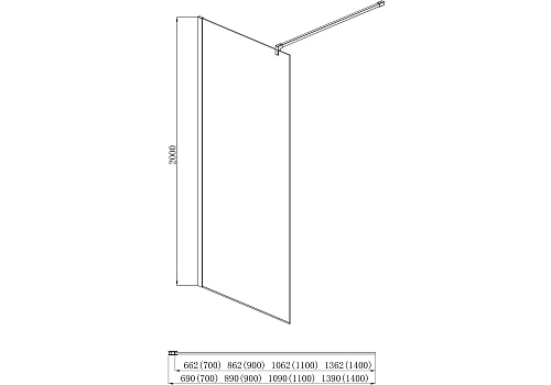 Душевая перегородка Aquatek AQ WIW 14020BL 1400x2000 профиль черный, стекло прозрачное Душевая перегородка Aquatek AQ WIW 14020BL 1400x2000 профиль черный, стекло прозрачное