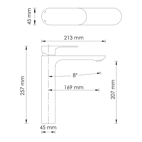 Смеситель для раковины WasserKRAFT Elbe 7403H черный Смеситель для раковины WasserKRAFT Elbe 7403H черный