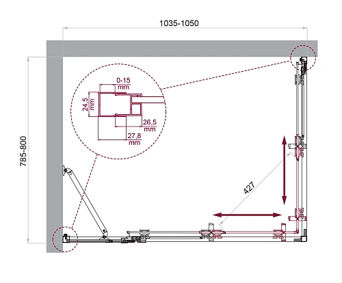 Душевой уголок BelBagno LUCE-AH-21-105/80-C-Cr Душевой уголок BelBagno LUCE-AH-21-105/80-C-Cr