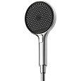 Картинка анонса товара «душевая лейка sancos nok round sc6001ch-b диаметр 130 мм, 3 режима, хром/черный матовый»
