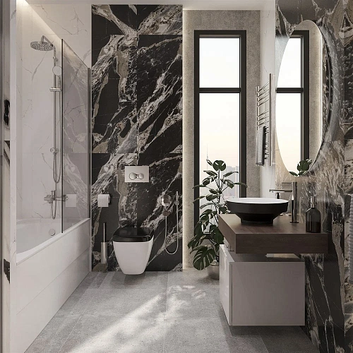 Комплект мебели STWORKI Ольборг 80 столешница дуб карпентер, без отверстий, с тумбой 50, с раковиной 536700 Комплект мебели STWORKI Ольборг 80 столешница дуб карпентер, без отверстий, с тумбой 50, с раковиной 536700