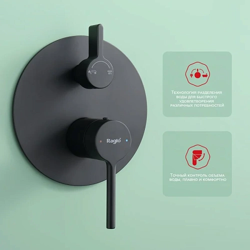 Душевая система Raglo R20.27.06 встраиваемая, черный Душевая система Raglo R20.27.06 встраиваемая, черный