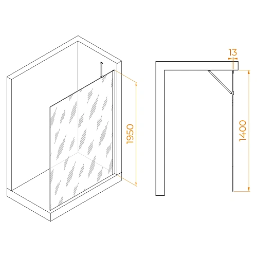 Душевая перегородка RGW Walk In WA-110B 1400 мм 351011014-14 черный, Easy Clean Душевая перегородка RGW Walk In WA-110B 1400 мм 351011014-14 черный, Easy Clean