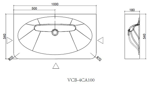 Раковина Vincea Caprise VCB-4CA100MWG Corian, белый матовый/серый матовый Раковина Vincea Caprise VCB-4CA100MWG Corian, белый матовый/серый матовый