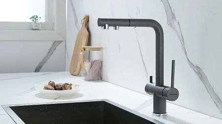 Смеситель для кухни Paulmark SERPENTINE серый металлик Se213222-GRM Смеситель для кухни Paulmark SERPENTINE серый металлик Se213222-GRM