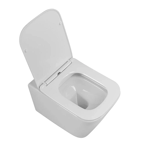 Унитаз подвесной BelBagno DUE 2.0 BB7107CHR/SC безободковый c сиденьем Унитаз подвесной BelBagno DUE 2.0 BB7107CHR/SC безободковый c сиденьем