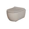 Унитаз подвесной Abner 103T20401R (545x360x330) матовый бежевый безободковый с тонкой крышкой 103T20401R-102T20401S
