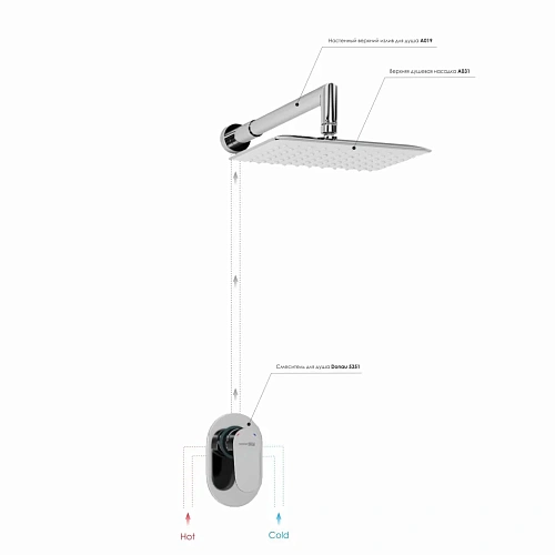 Душевая система WasserKRAFT A12031 встраиваемая хром Душевая система WasserKRAFT A12031 встраиваемая хром