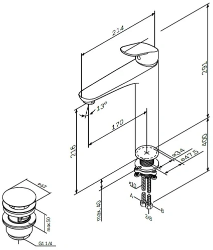 Смеситель для раковины AM.PM Like F8092200 хром Смеситель для раковины AM.PM Like F8092200 хром