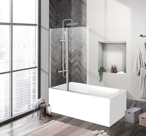 Шторка на ванну BelBagno UNO-V-2-110/150-C-Cr Шторка на ванну BelBagno UNO-V-2-110/150-C-Cr