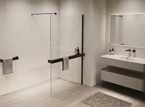 Душевая перегородка Vincea Walk-In VSW-1HR110CLB 1100x2000 черный, стекло прозрачное Душевая перегородка Vincea Walk-In VSW-1HR110CLB 1100x2000 черный, стекло прозрачное