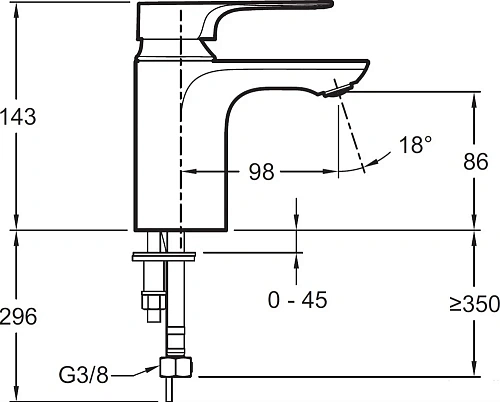 Смеситель для раковины Jacob Delafon Aleo+ E72314-CP Смеситель для раковины Jacob Delafon Aleo+ E72314-CP