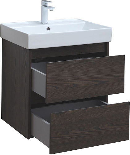 Тумба под раковину Aquanet Nova Lite 60 дуб черный (2 ящика) 00287894 Тумба под раковину Aquanet Nova Lite 60 дуб черный (2 ящика) 00287894