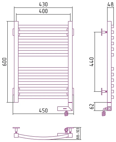 Полотенцесушитель электрический Сунержа Аркус 2.0 600x400 МЭМ правый 12-5605-6040 Белый Полотенцесушитель электрический Сунержа Аркус 2.0 600x400 МЭМ правый 12-5605-6040 Белый