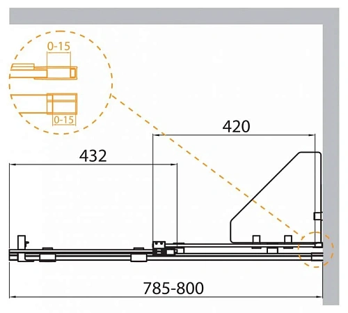 Душевая перегородка CEZARES STREAM-BF-1-80-C-Cr 80см стекло прозрачное, профиль хром Душевая перегородка CEZARES STREAM-BF-1-80-C-Cr 80см стекло прозрачное, профиль хром