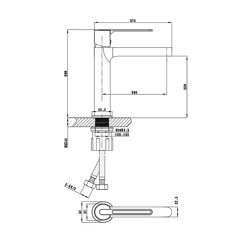 Смеситель для раковины Vincea Rondo VBF-1R1BG брашированное золото Смеситель для раковины Vincea Rondo VBF-1R1BG брашированное золото
