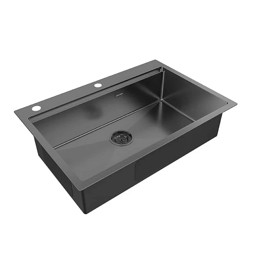 Кухонная мойка Paulmark KRONER-PRO 75, PM707551-GM, вороненая сталь, 750х510мм Кухонная мойка Paulmark KRONER-PRO 75, PM707551-GM, вороненая сталь, 750х510мм
