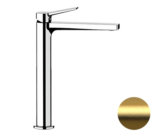 Смеситель для раковины Remer Slash SL11LBG, золото брашированное Смеситель для раковины Remer Slash SL11LBG, золото брашированное