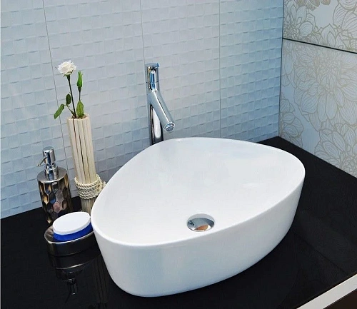 Раковина CeramaLux 9386 накладная, белый Раковина CeramaLux 9386 накладная, белый