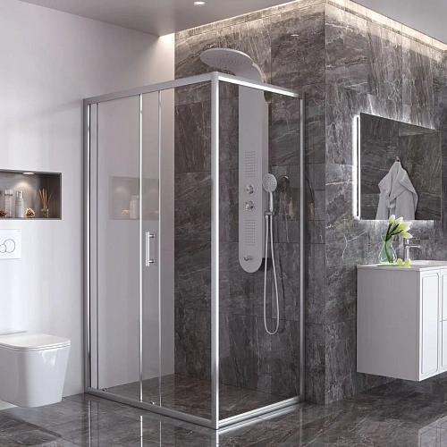 Душевой уголок Taliente KIT-TA-140/10-1CP 140x100x195см, прямоугольный, прозрачное стекло 6мм, хром Душевой уголок Taliente KIT-TA-140/10-1CP 140x100x195см, прямоугольный, прозрачное стекло 6мм, хром