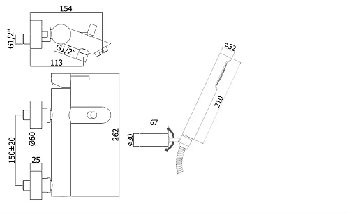 Смеситель для ванны Paffoni Light LIG023HG Смеситель для ванны Paffoni Light LIG023HG