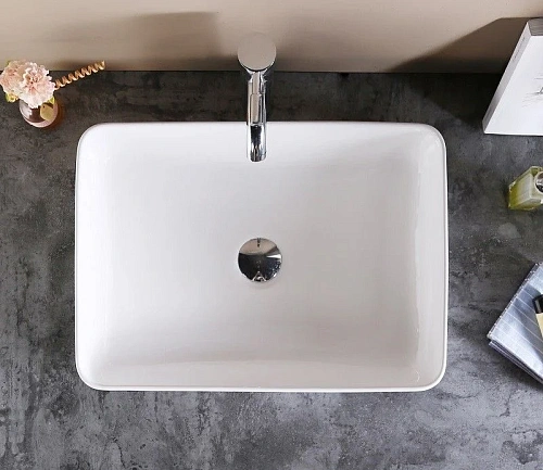 Раковина CeramaLux 9103 накладная, белый Раковина CeramaLux 9103 накладная, белый