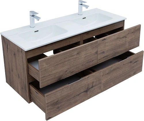 Тумба под раковину Aquanet Алвита New 60 2 ящика, дуб веллингтон табак 00334184 подвесная Тумба под раковину Aquanet Алвита New 60 2 ящика, дуб веллингтон табак 00334184 подвесная