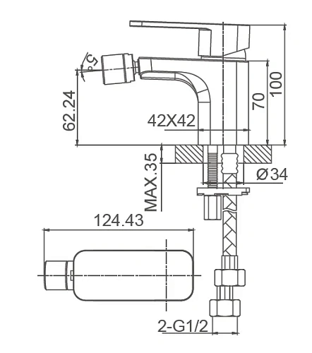 Смеситель для биде Wonzon & Woghand Arnie, черный матовый (WW-695001-MB) Смеситель для биде Wonzon & Woghand Arnie, черный матовый (WW-695001-MB)