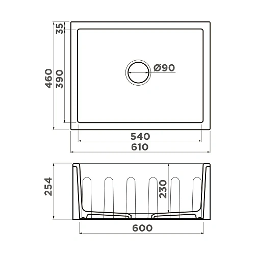 Кухонная мойка Omoikiri Mikura 61-WH Natceramic/белый 4997068 Кухонная мойка Omoikiri Mikura 61-WH Natceramic/белый 4997068