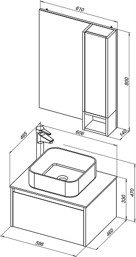 Комплект мебели STWORKI Карлстад 60 дуб рустикальный, простоун беж, с отверстием под смеситель в сто 425192 Комплект мебели STWORKI Карлстад 60 дуб рустикальный, простоун беж, с отверстием под смеситель в сто 425192