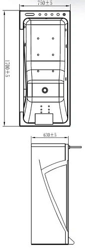 Акриловая ванна Orans OLS-BT65108-R 170x75 см 65108R0 Акриловая ванна Orans OLS-BT65108-R 170x75 см 65108R0