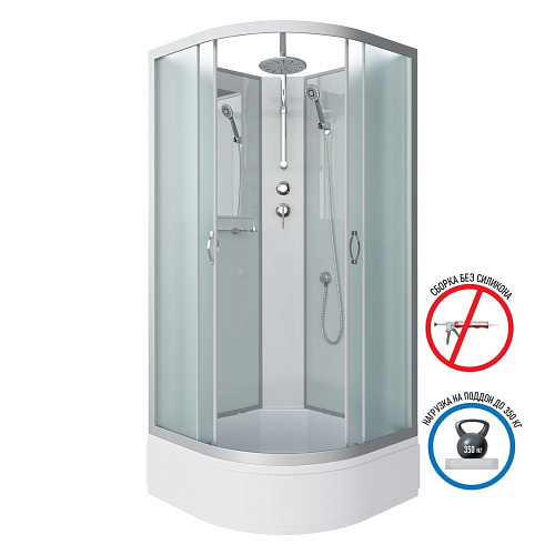 Душевая кабина Niagara Classic NG-3302-14BKT (1000х1000х2100) средний поддон (26см) стекло матовое 33021424BKT Душевая кабина Niagara Classic NG-3302-14BKT (1000х1000х2100) средний поддон (26см) стекло матовое 33021424BKT