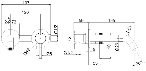 Смеситель для раковины Allen Brau Priority 5.31030-MG (с внутренней частью) графит браш Смеситель для раковины Allen Brau Priority 5.31030-MG (с внутренней частью) графит браш