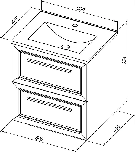Тумба с раковиной STWORKI Эстерсунд 60 белая матовая 440924 Тумба с раковиной STWORKI Эстерсунд 60 белая матовая 440924
