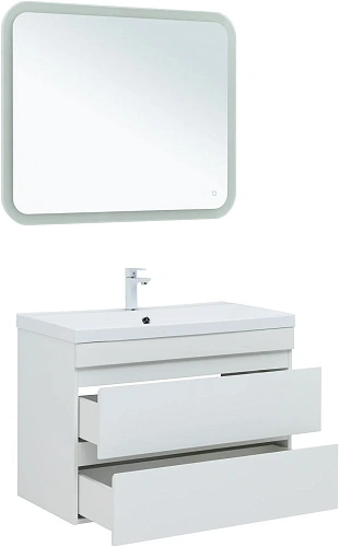 Тумба под раковину Aquanet Нота New 90 белый глянец 00335419 подвесная Тумба под раковину Aquanet Нота New 90 белый глянец 00335419 подвесная