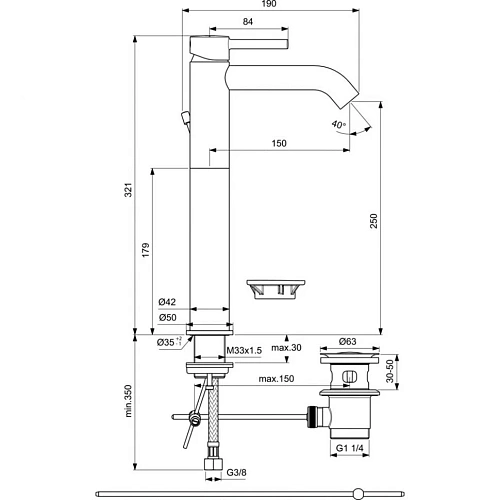 Смеситель для раковины Ideal Standard CERALINE BC194AA Смеситель для раковины Ideal Standard CERALINE BC194AA