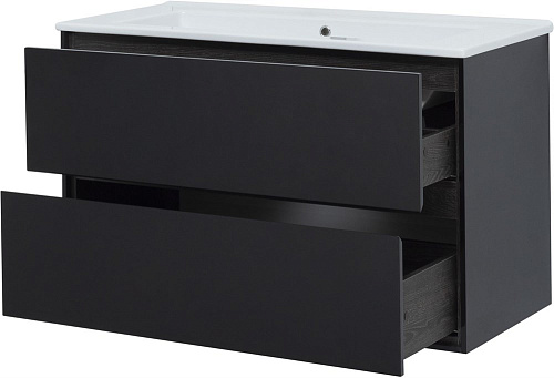 Тумба под раковину Aquanet Милан 105 черный глянец 00316690 Тумба под раковину Aquanet Милан 105 черный глянец 00316690