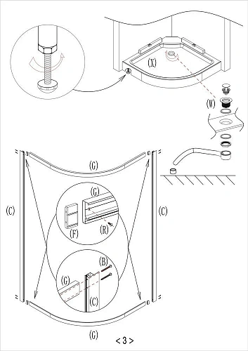 Душевая кабина Taliente 80x80x215см, четверть круга, матовое стекло TA-8080M Душевая кабина Taliente 80x80x215см, четверть круга, матовое стекло TA-8080M