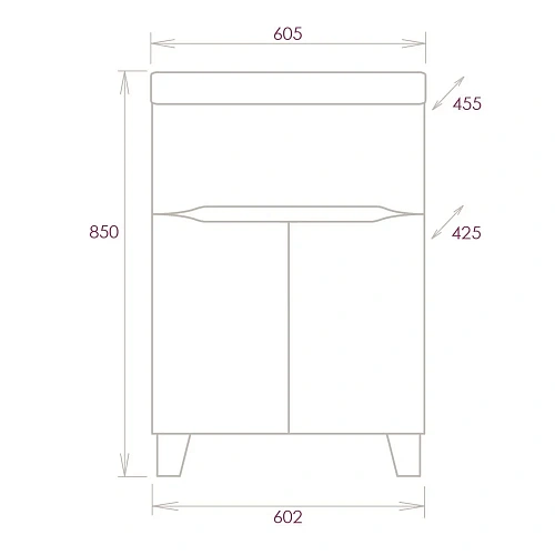 Тумба под раковину Onika СТРИМ 60.12 106112 Тумба под раковину Onika СТРИМ 60.12 106112