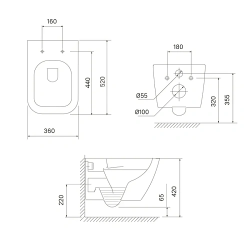 Унитаз подвесной IDDIS Torr TORRDSEi25 безободковый Унитаз подвесной IDDIS Torr TORRDSEi25 безободковый