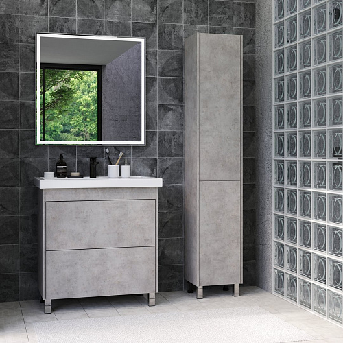 Шкаф-пенал BRIZ Риччи п-35 правый Бетон 360 04-00035-00 02 БТН светло - серый Шкаф-пенал BRIZ Риччи п-35 правый Бетон 360 04-00035-00 02 БТН светло - серый