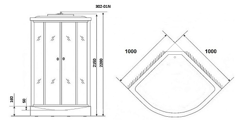 Душевая кабина Niagara NG 302-01N Мозаик 3020154N Душевая кабина Niagara NG 302-01N Мозаик 3020154N