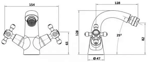 Смеситель для биде Boheme MEDICI Presente 316-BSW с черным swarovski Смеситель для биде Boheme MEDICI Presente 316-BSW с черным swarovski