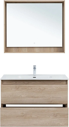 Тумба под раковину Aquanet Милан 100 дуб светлый 00336385 подвесная Тумба под раковину Aquanet Милан 100 дуб светлый 00336385 подвесная